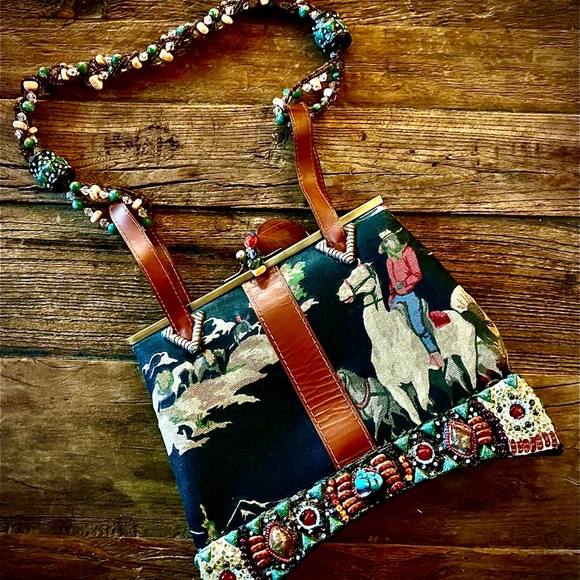Mary Francis Happy Trails Beaded Shoulder Bag - Picture 1 of 5